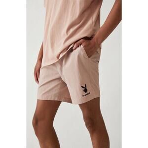 PacSun x Playboy Drawstring Elastic Waist Swim Trunks Shorts Peach Orange Large